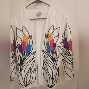 Vintage Jesus A Diaz Floral Applique Jacket